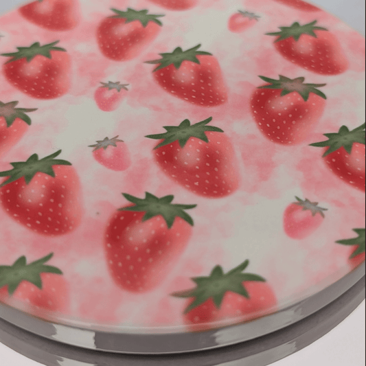 Strawberry Pattern Ceramic Coaster