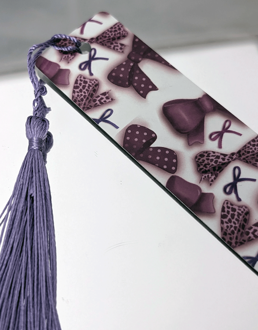 Handmade Purple Bows Bookmark with Tassel – Original In-House Design