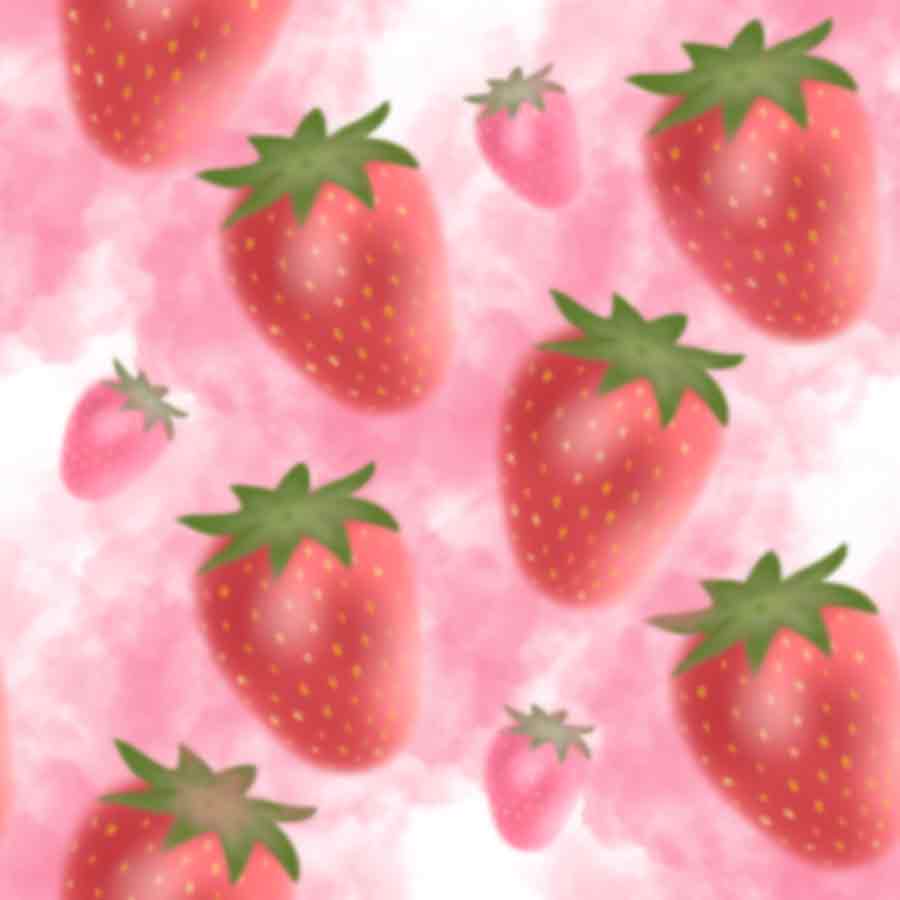 Pattern of strawberries on a pink background