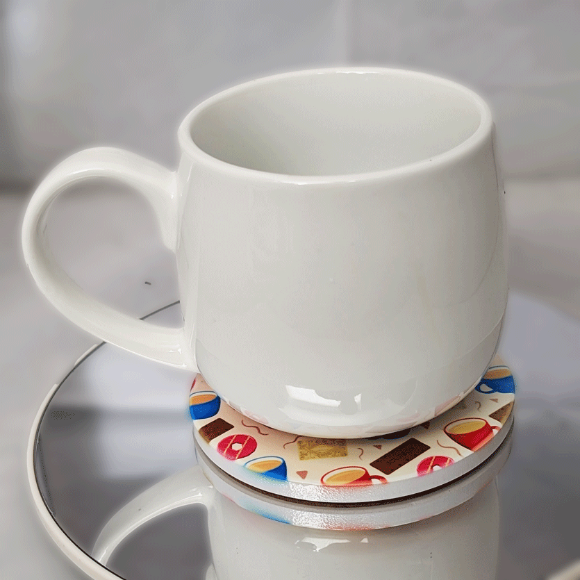Tea and Biscuit Patterned Ceramic Coaster