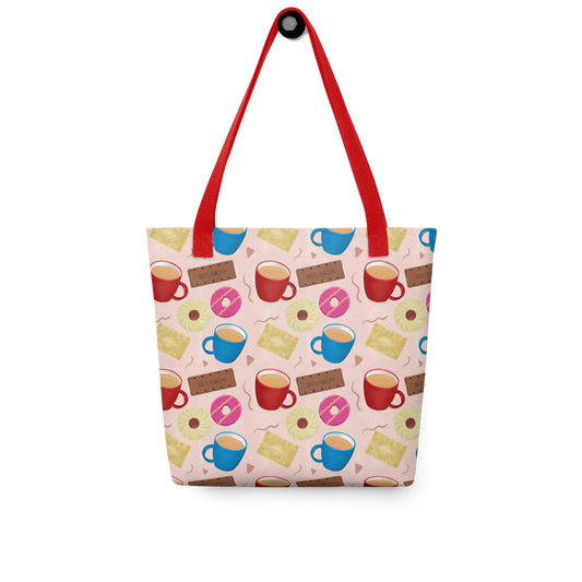 Tea and Biscuits patterned Tote bag - Original design by Carmel Rimmer