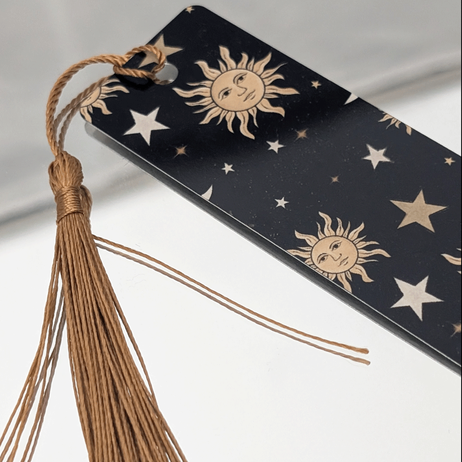 Celestial Sun & Stars Bookmark with tassel