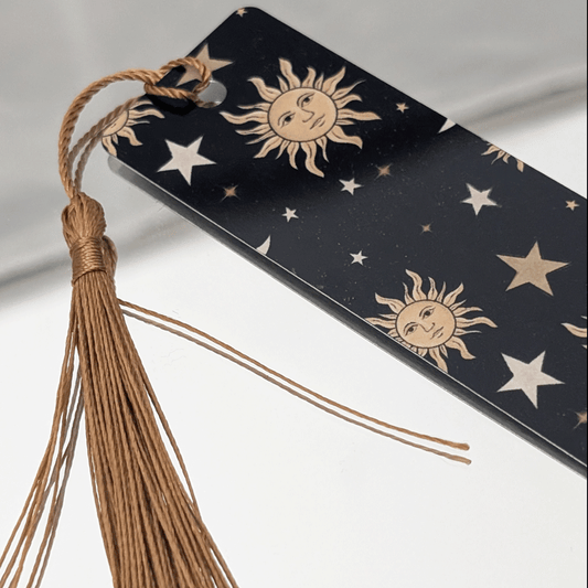 Celestial Sun & Stars Bookmark with tassel