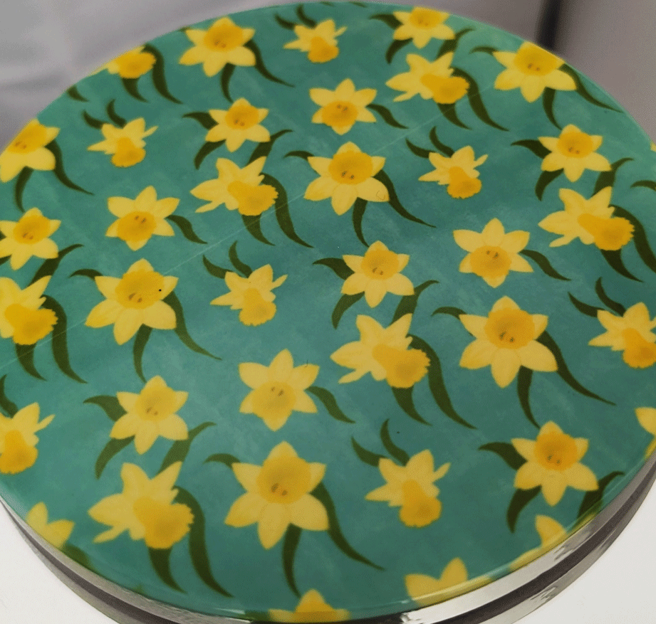 Daffodil Pattern Ceramic Coaster