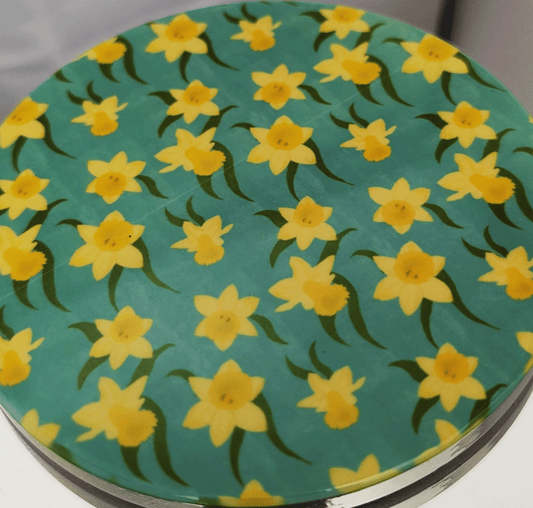 Daffodil Pattern Ceramic Coaster