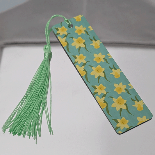 Bright Daffodils Floral Bookmark with Tassel