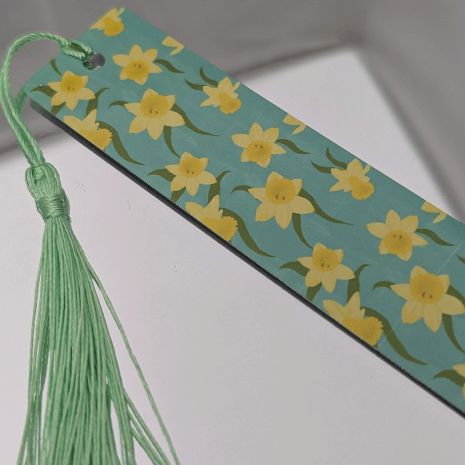 Bright Daffodils Floral Bookmark with Tassel