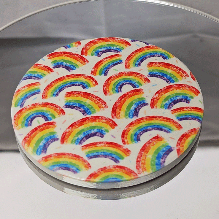 Rainbow Pattern Ceramic Coaster