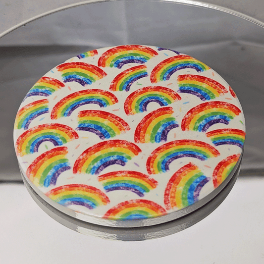 Rainbow Pattern Ceramic Coaster