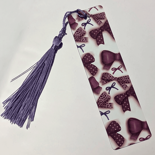 Handmade Purple Bows Bookmark with Tassel – Original In-House Design