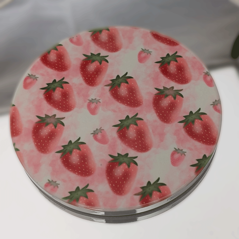 Strawberry Pattern Ceramic Coaster
